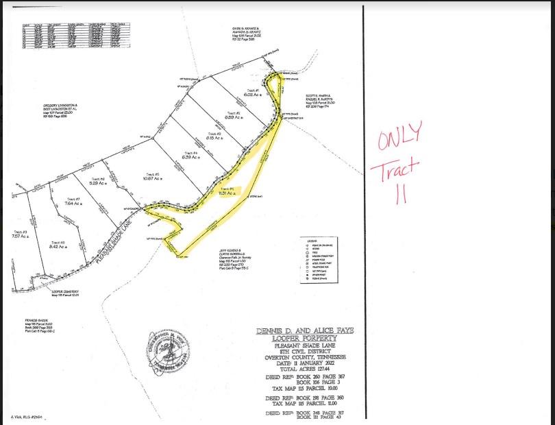 Highlighted Tract 11  Pleasant Shade Monterey TN